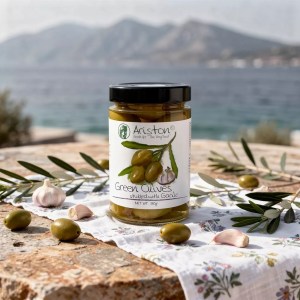 Măsline Verzi Umplute cu Usturoi