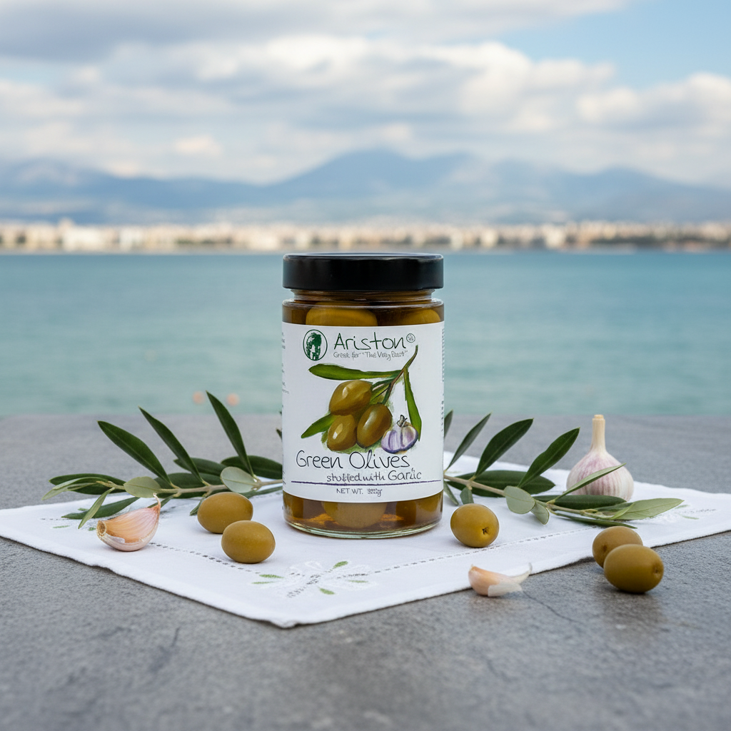 Măsline Verzi Umplute cu Usturoi 380gr - imagine 2
