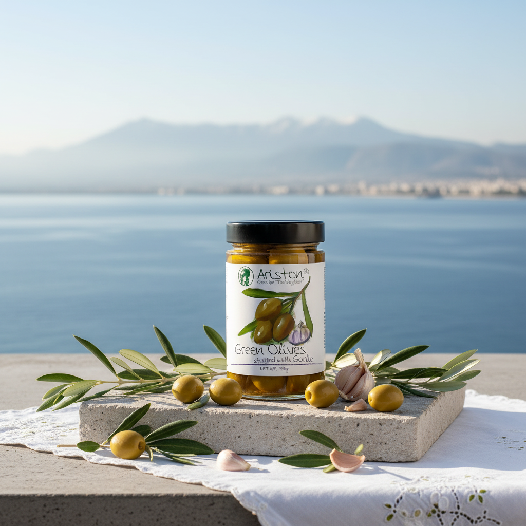 Măsline Verzi Umplute cu Usturoi 380gr - imagine 3